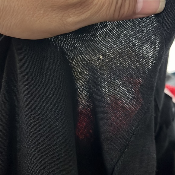 Mlle Gabrielle Womans Crop/capri Linen blend Black pants with embroidered hem 3X - Picture 16 of 16